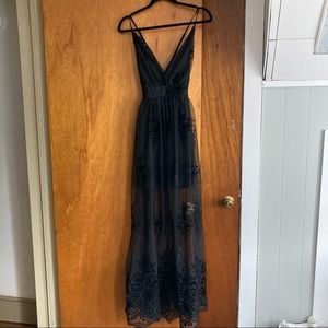 Black sheer maxi dress